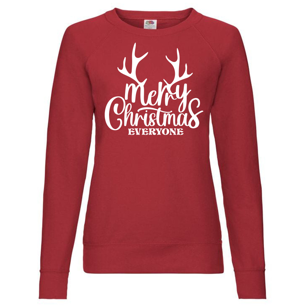 Marry-Christmas-Lady-Swetshirt-Red